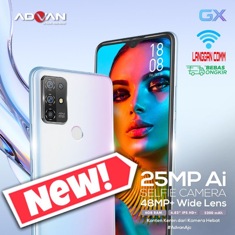 Advan GX Unisoc Tiger T618 RAM 6GB ROM 64GB 6/64 Layar 6.8" Battery 5200 mAh