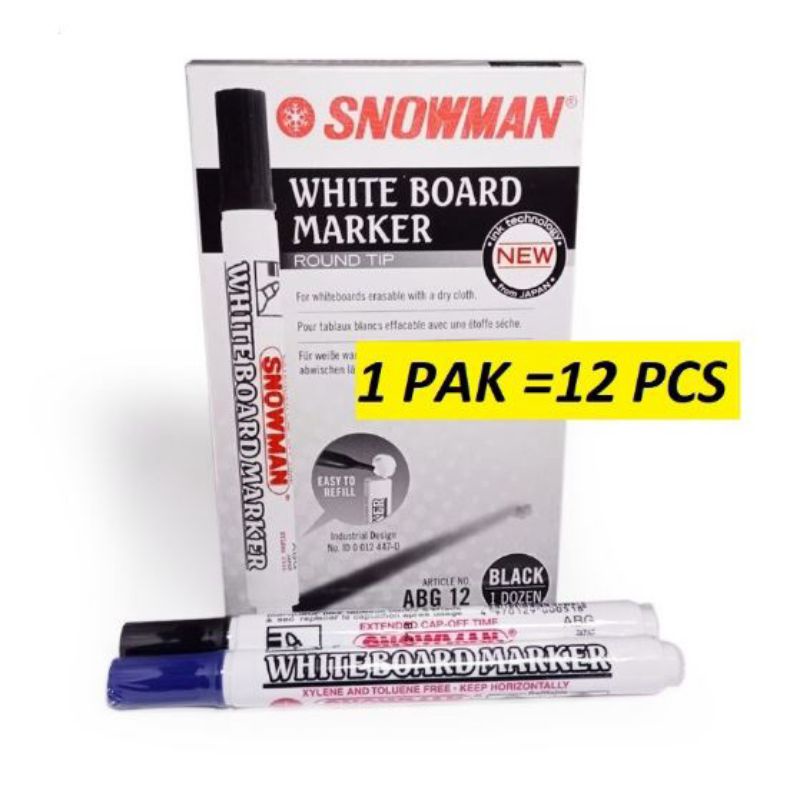 

WHITEBORD MARKER SNOWMAN SPIDOL PAPAN TULIS SNOWMAN ABG 12