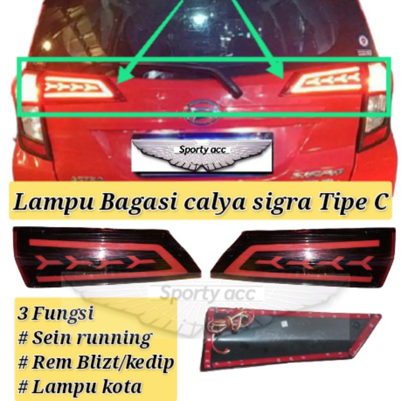 Reflektor bagasi lampu calya sigra led plasma c.o.b . c