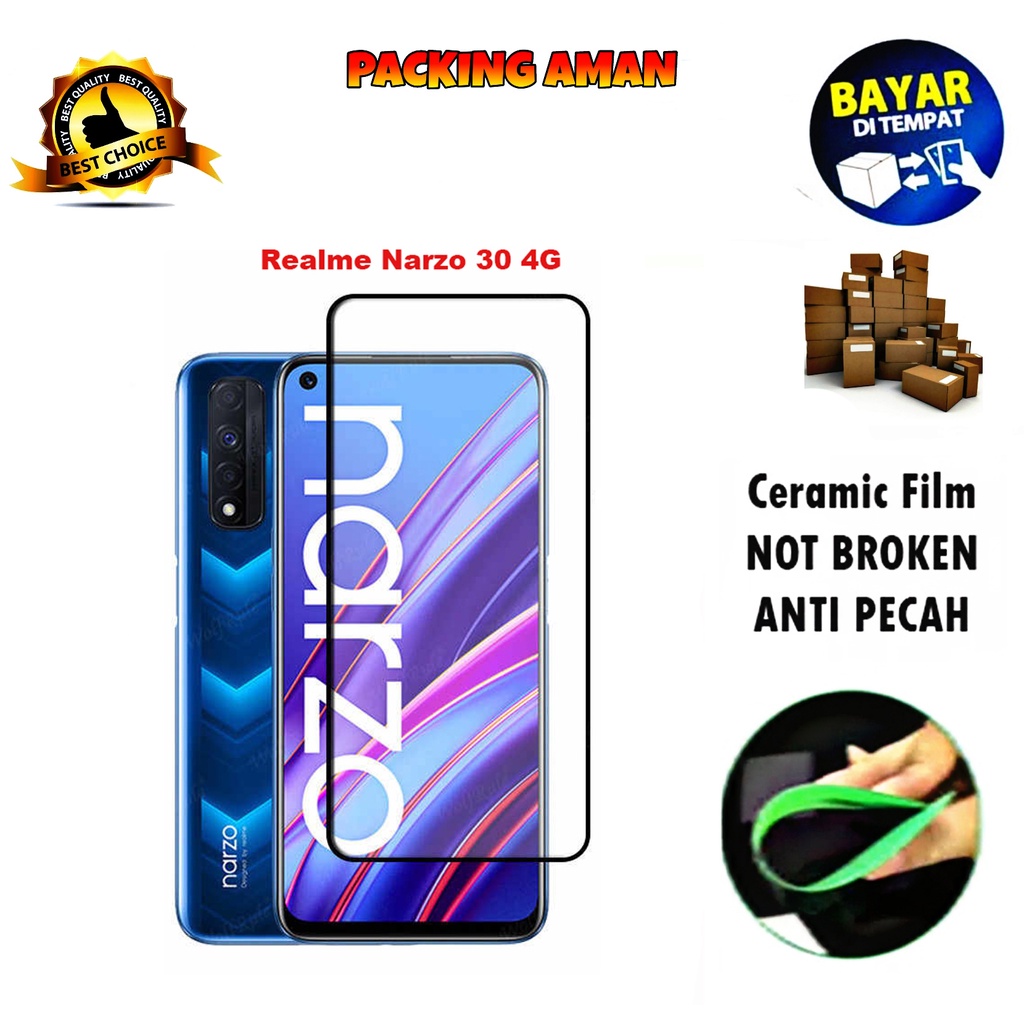 Tempered Glass Realme Narzo 30 4G FULL COVER FULL SCREEN Ceramic Film Anti Gores
