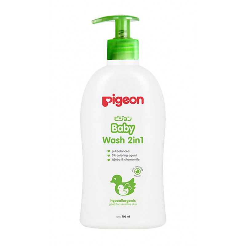 Pigeon Baby Wash 2in1 Shampo &amp; Sabun Bayi PUMP - 700 ml