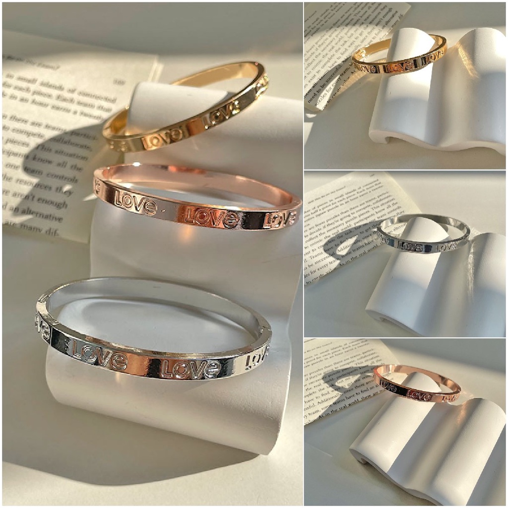 Gelang Tangan Rantai Rose Gold 18K Bahan Titanium Steel Untuk Wanita