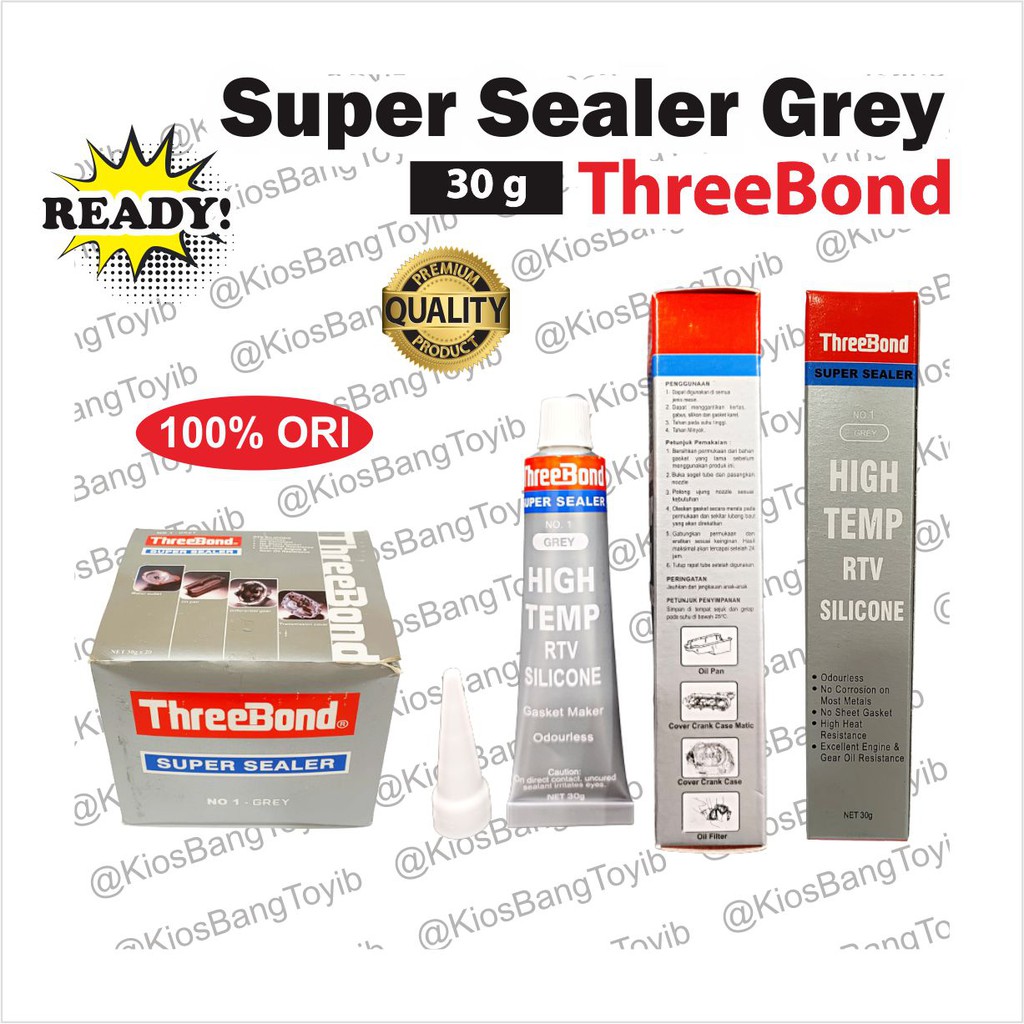 Lem Gasket / Packing Threebond Super Sealer GREY No 1 30gr High Temp RTV Silicone