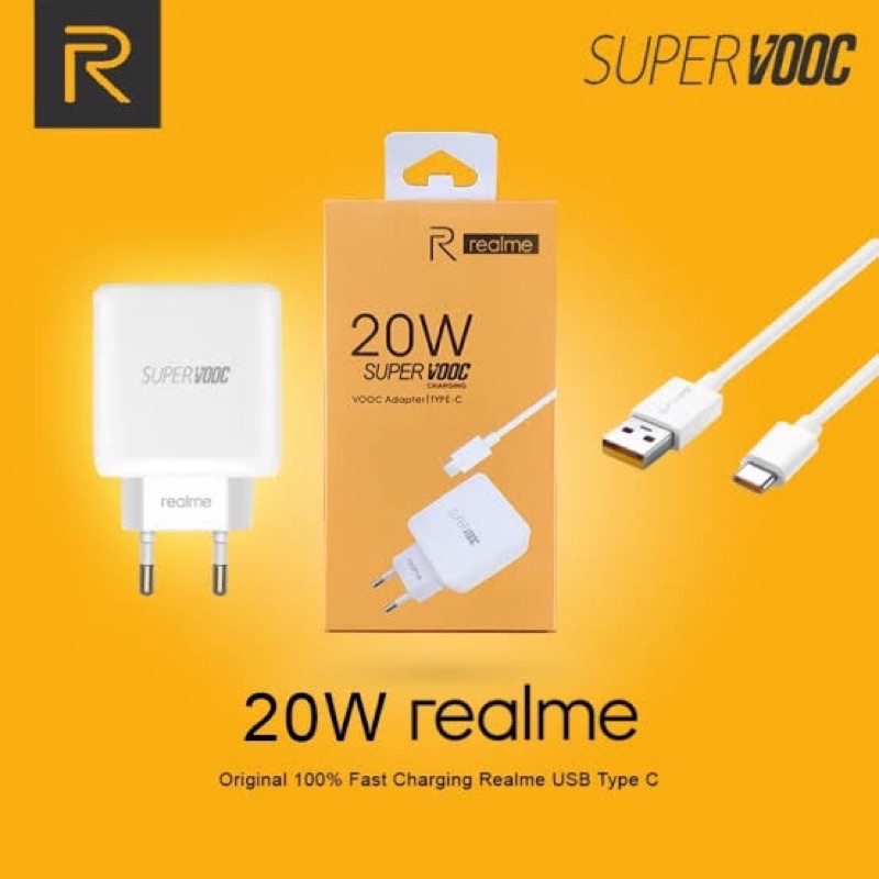 CHARGER REALME 20W MICRO Dan TYPE C SUPERVOOC FAST CHARGING TC TRAVEL CHARGER REALME 20W