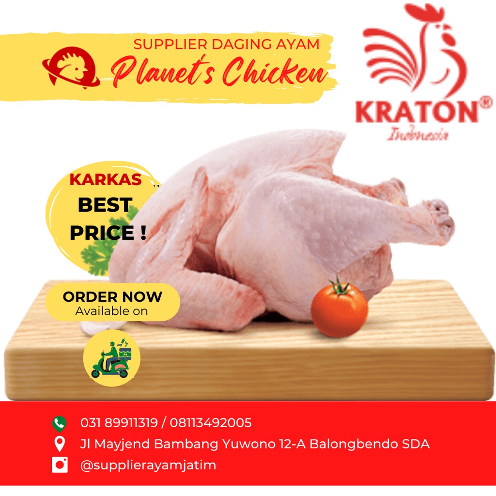 

Ayam Karkas Broiler Size 0,5 - 1.99 Ayam potong Higienis , High Quality (Netto 1 ekor ayam utuh) whole chicken Brand Kraton