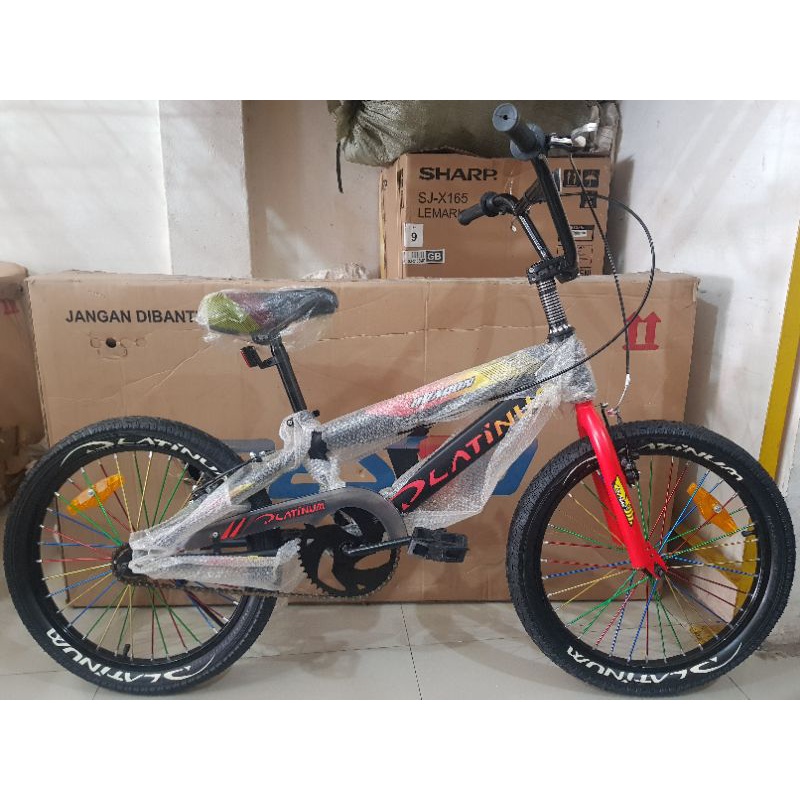 Sepeda BMX 20 inch PLATINUM ( BAN JUMBO ) ( Warna Hitam )