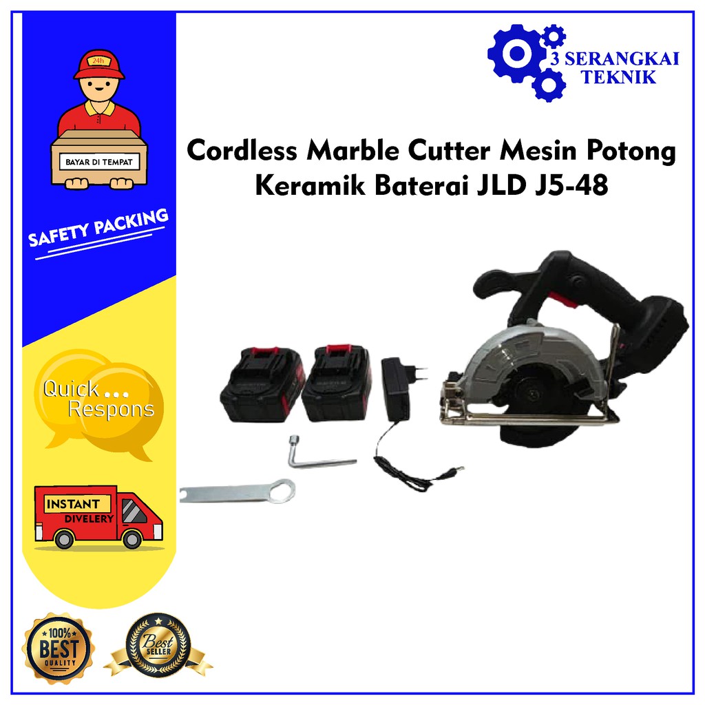 Cordless Marble Cutter Mesin Potong Keramik Baterai JLD J5-48