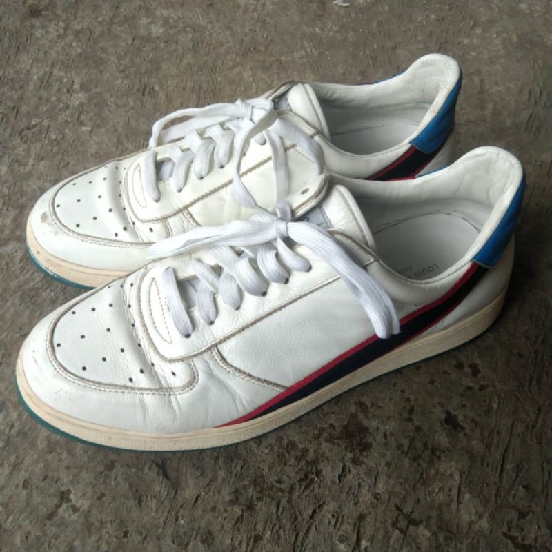 Louis Vuitton White Leather Sneaker Authentic Sepatu Kulit Putih Authentic Sneaker Sneakers Sepatu O