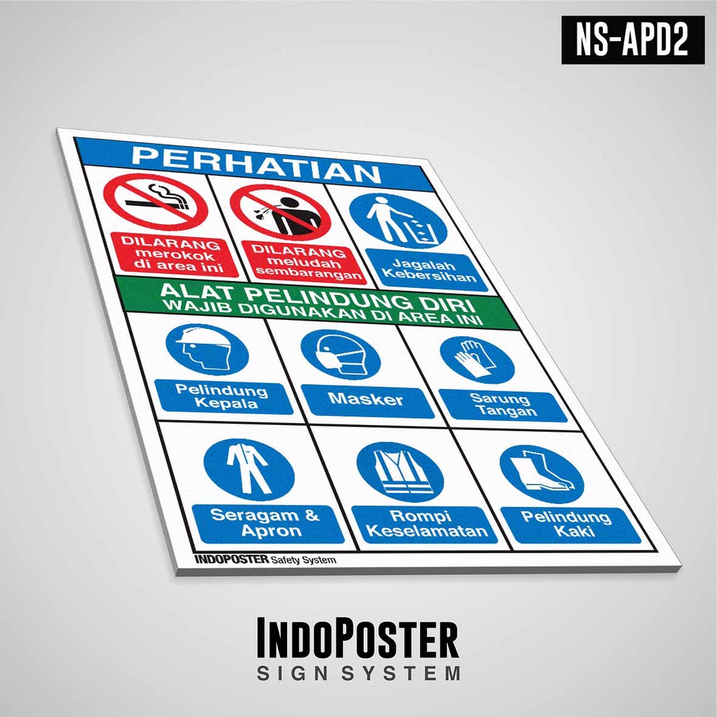 

Safety Sign Rambu K3 Pelat PVC Area Wajib Alat Pelindung Diri APD PPE