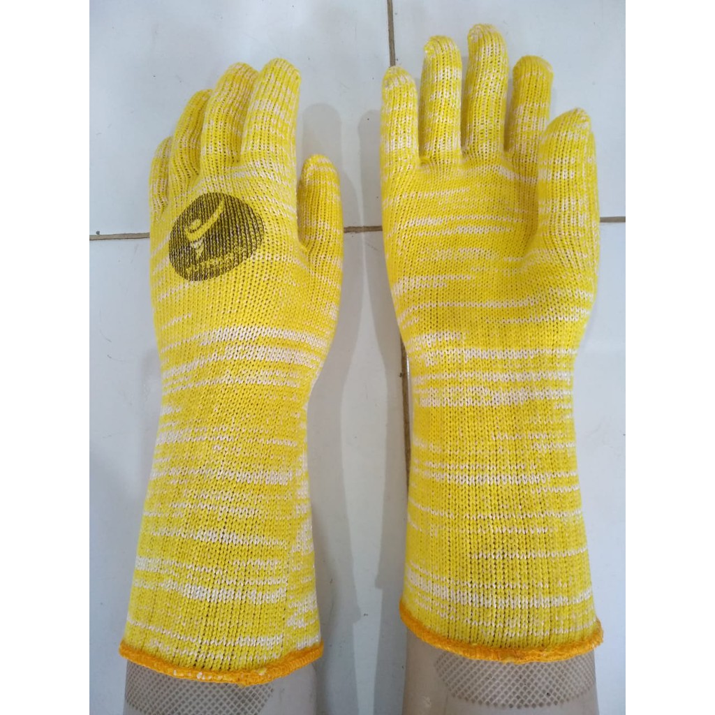 SARUNG TANGAN ANTI BACOK Dan SAYAT Atau KEVLAR 12inch Kuning