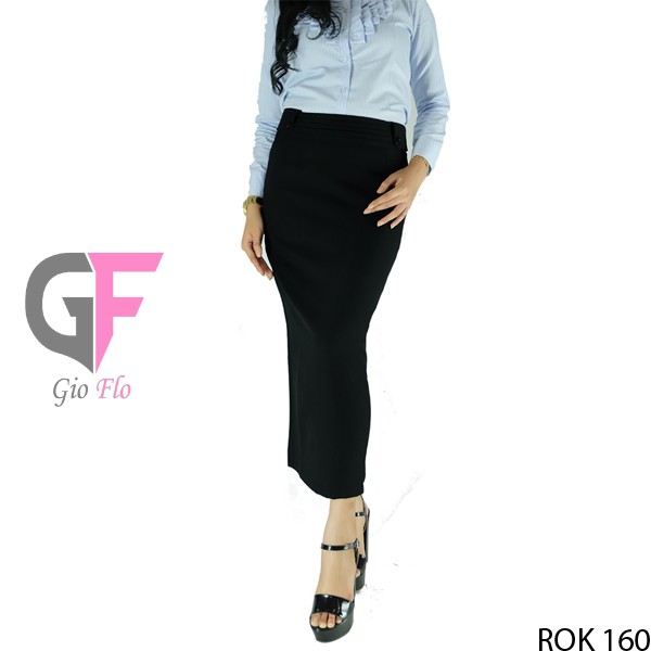 GIOFLO Rok Wanita Modern Panjang Hitam Untuk Kerja Black / ROK 160