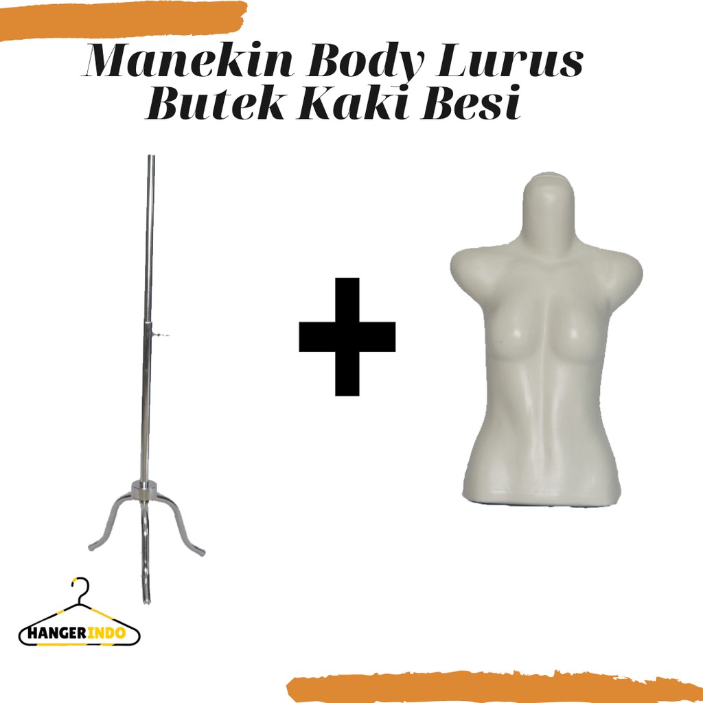 Manekin Body Lurus Butek Kaki Besi | Manekin Cewek | Patung Display