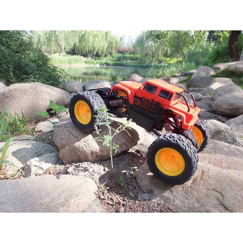 (4WD) Mobil remote control rock crawler off-road (MERAH)