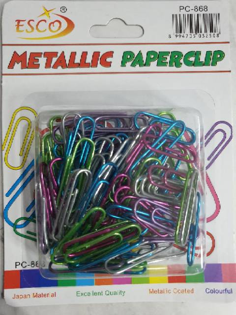 paper clip metalik/clip metalik/jepitan kertas/klip kertas/klip warna/paperclip/metallic-3