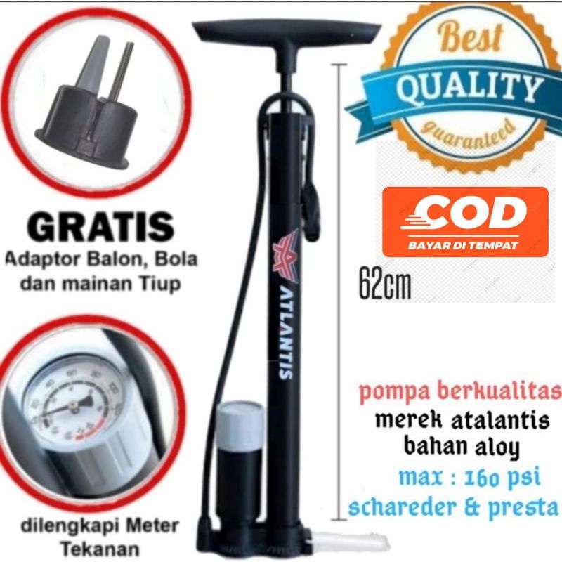 POMPA BAN SEPEDA / MOTOR TABUNG ATLANTIS