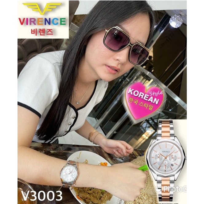 Jam Tangan Wanita Virence Original V3003 Tahan Air Tanggal Aktif Garansi 1 Tahun Gratis Ongkir Cod