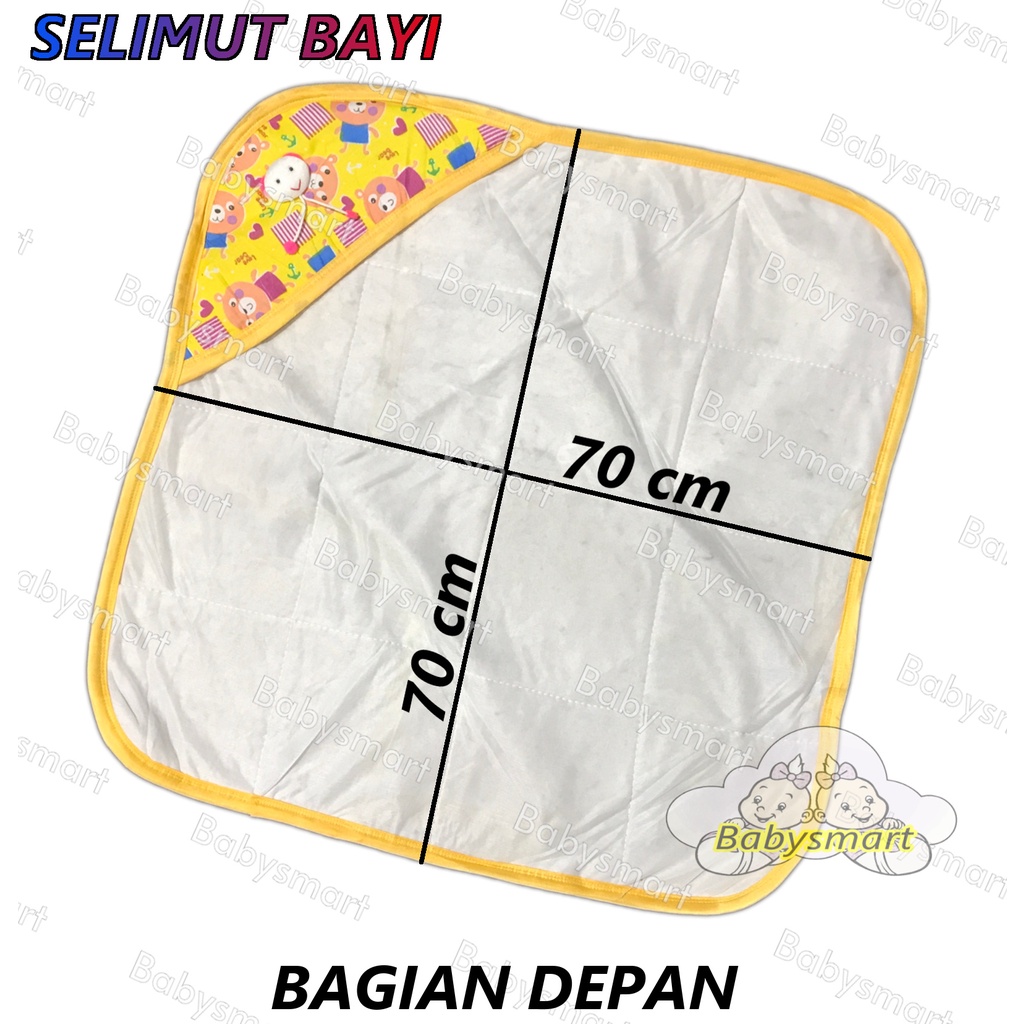 Babysmart - Selimut Bayi New Born Motif BEAR Ukuran 70 x 70 cm MORISKA / Selimut Topi / Double Flace