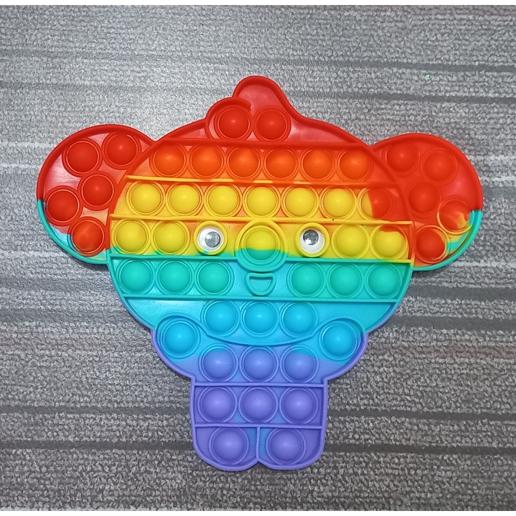 Pop It Jumbo FIDGET TOY Mainan Anak Karakter BTS Rainbow Ukuran 20 cm-2