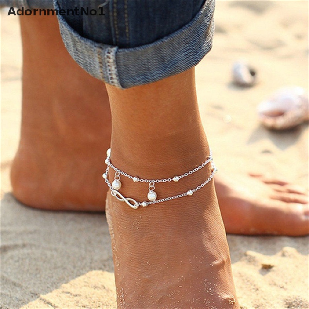 (AdornmentNo1) Gelang Kaki Rantai Ganda Sexy Untuk Wanita