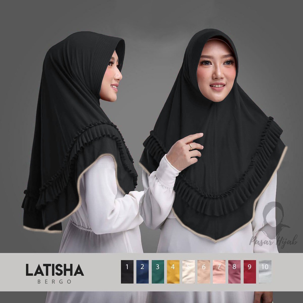 Jilbab Instan Latisha Hijab Instan Jersey Premium Kerudung Bergo Pasar Hija'b