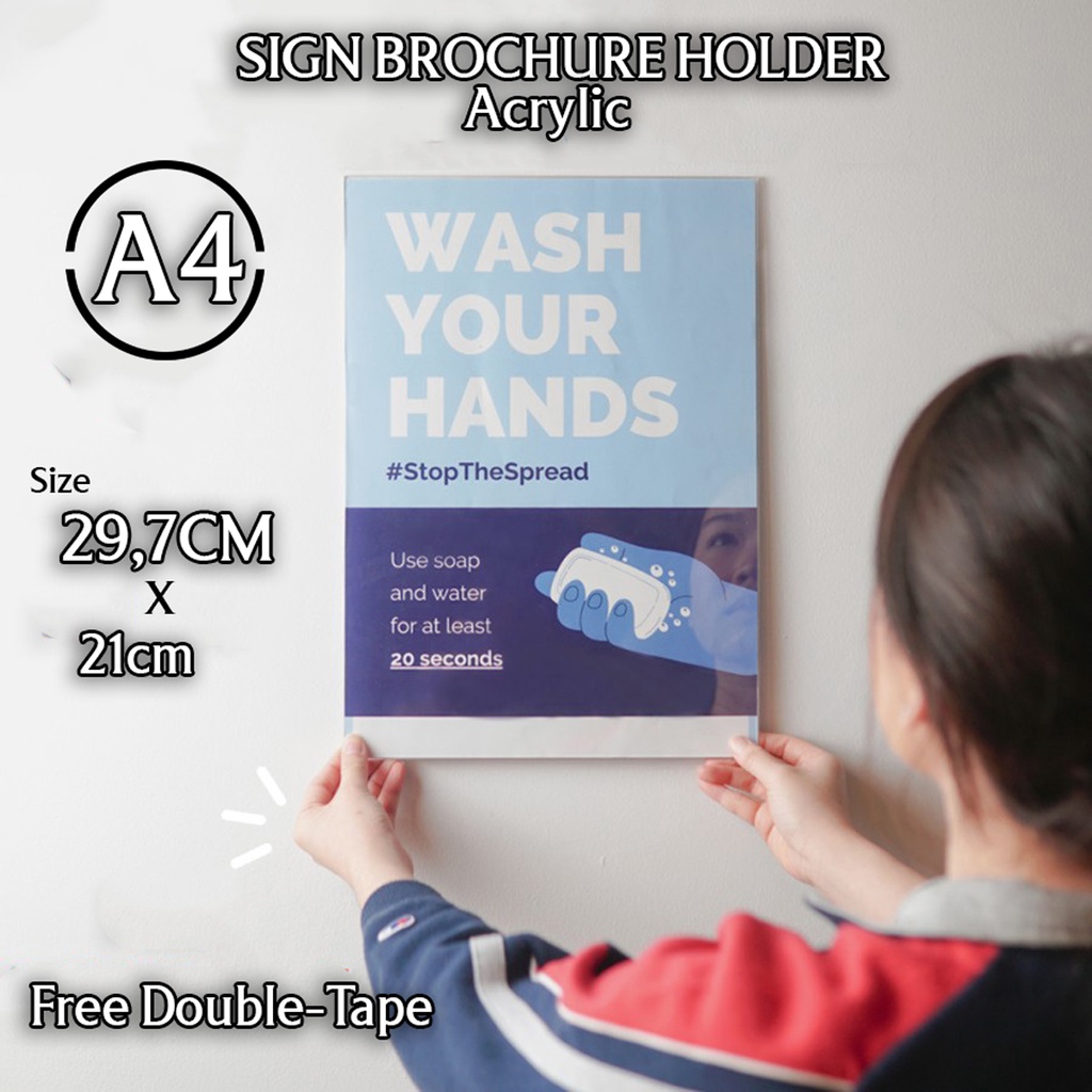 

Acrylic Brochure Sign Holder A4 / Acrylic Tempel / Sign Holder Tent / Wall Frame Akrilik