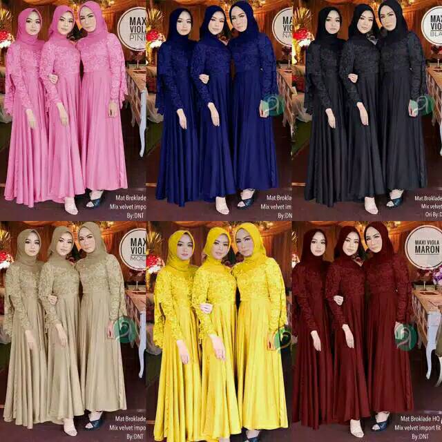 SHOPASHOP SOLO - Gamis hitam gamis syari gamis muslim Viola maxi Kebaya brukat gamis brukat