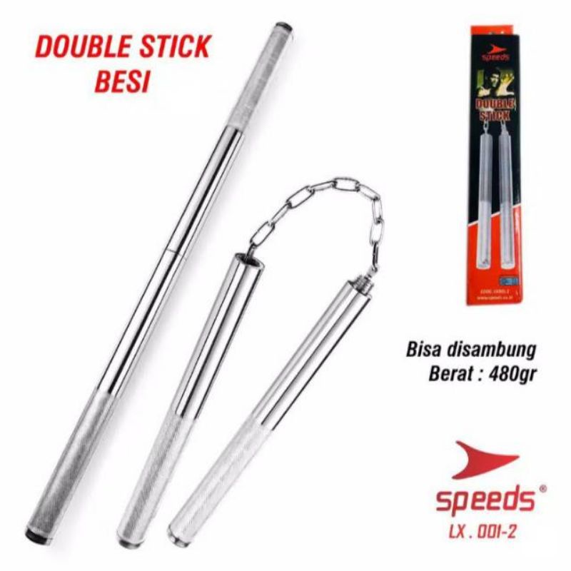 Double stick Tongkat Ruyung sambung nunchaku stainless bisa di