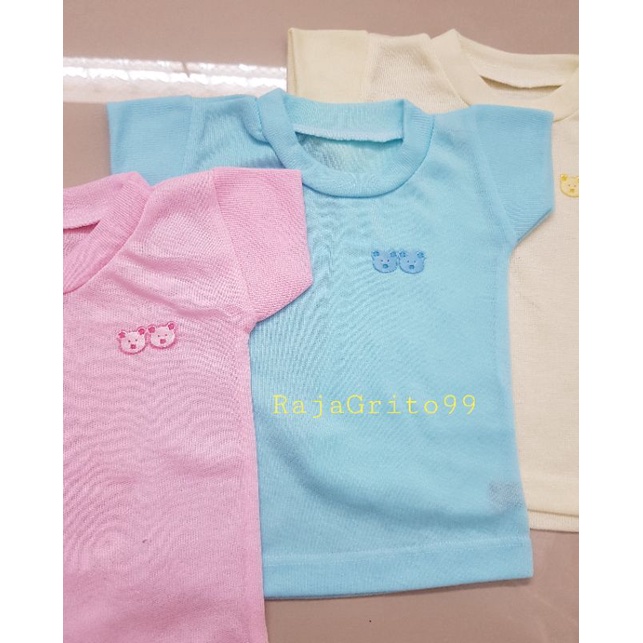 Kaos Lengan Pendek Bayi / Kaos Bayi Warna Aplikasi - Baju atasan bayi