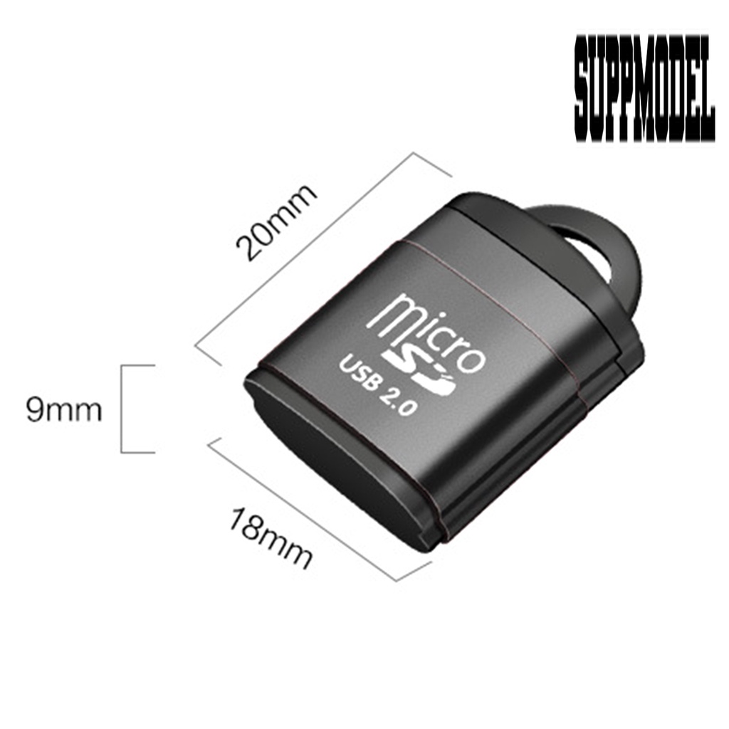 &lt; Suppmodel Card Reader USB TF Portable Bahan Aluminum Alloy Dengan Gantungan Kunci