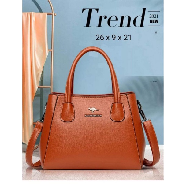 TAS SELEMPANG 2 RUANG WANITA TOP HANDBAGS MOTIF POLOS LOGO KANGGURU