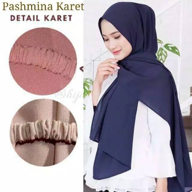 Pashmina diamond italiano tali karet dagu / pashmina instan karet