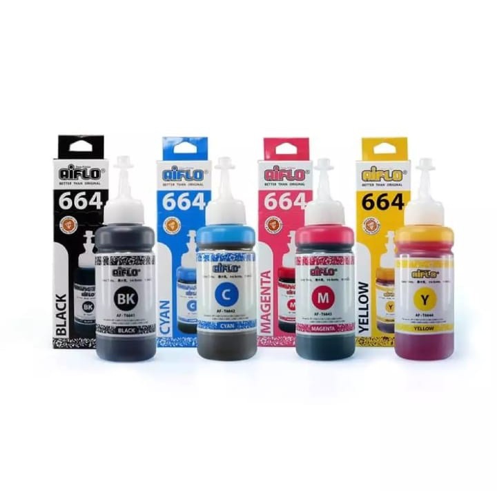 Paket Tinta Printer Aiflo 664 Empat Warna 100 ml - LOS