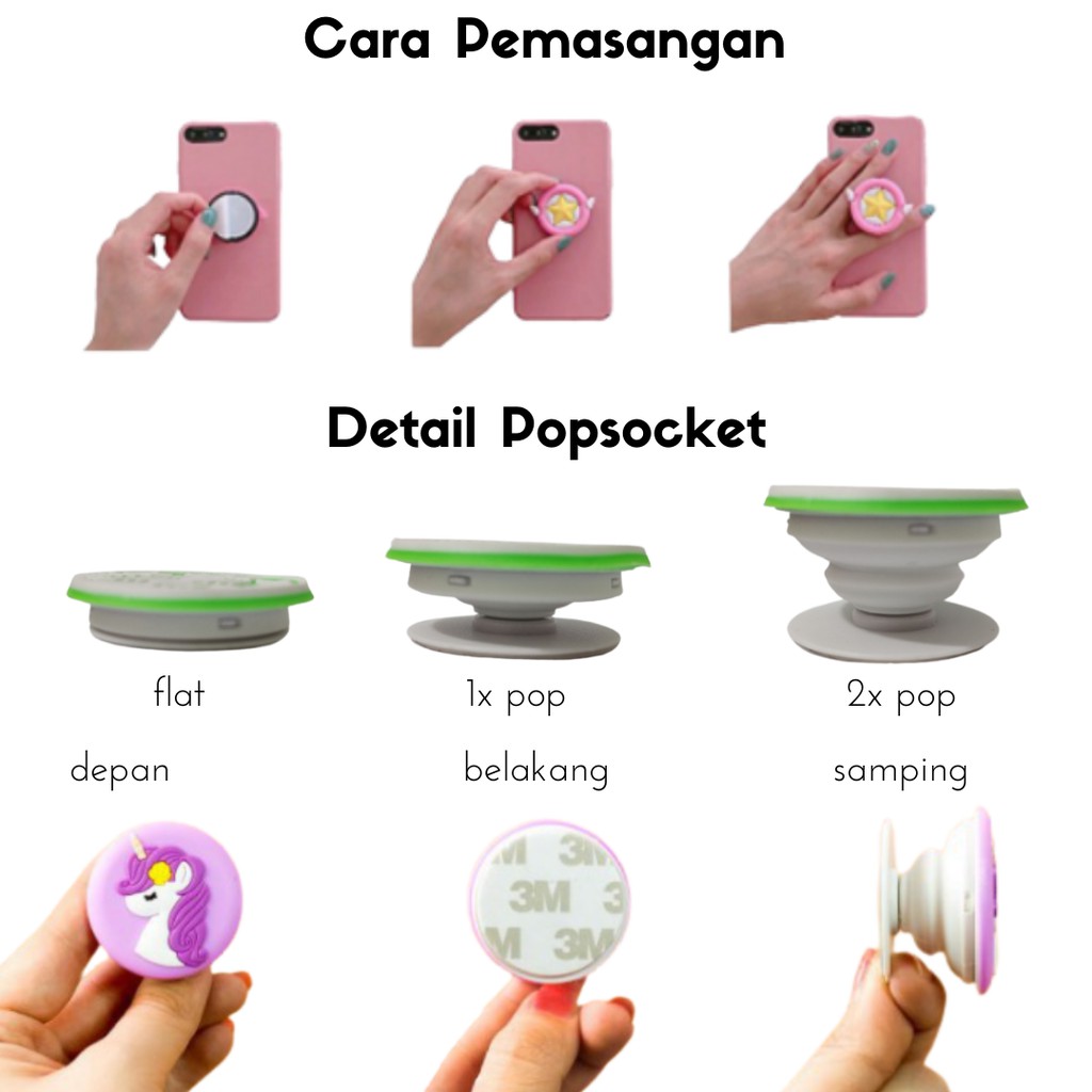 3SP | AH02 Popsocket Griptok Handphone Berbagai Karakter Kartun Lucu Import Murah Grosir