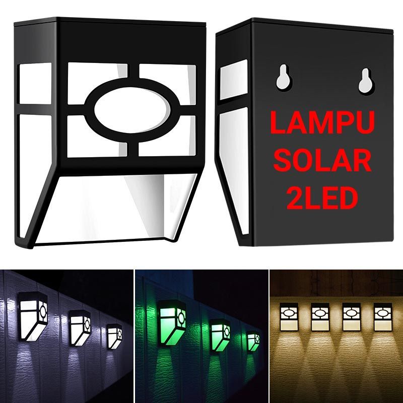 Lampu Solar Taman tenaga Surya Lampu Dinding LED /Lampu Hias Dinding Solar Wall 2LED