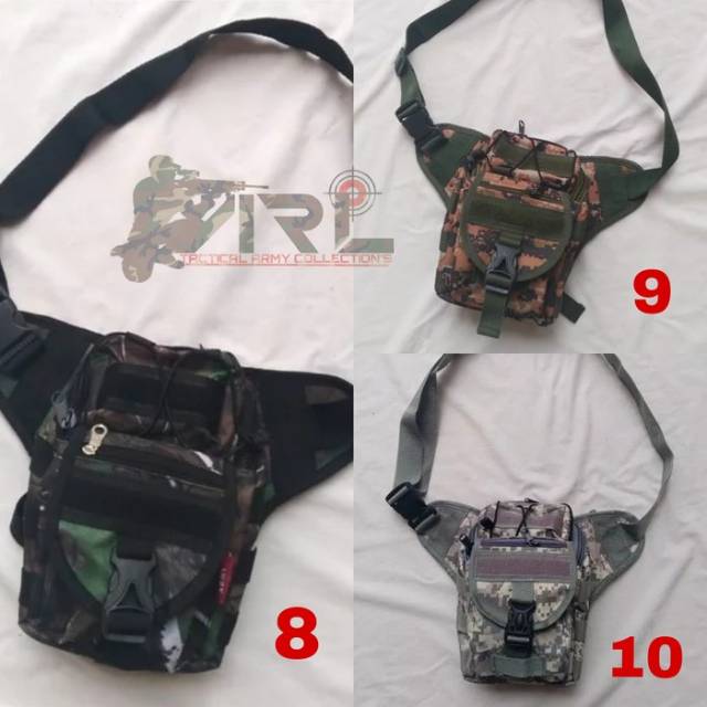 Tas pinggang selempang loreng army/ tas selendang waist bag miliatry tactical airsoft outdoor