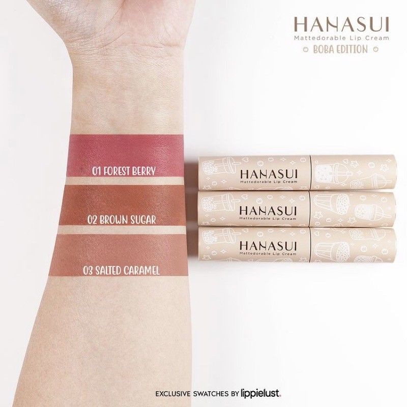 hanasui mattedorable lip cream boba edition 4g