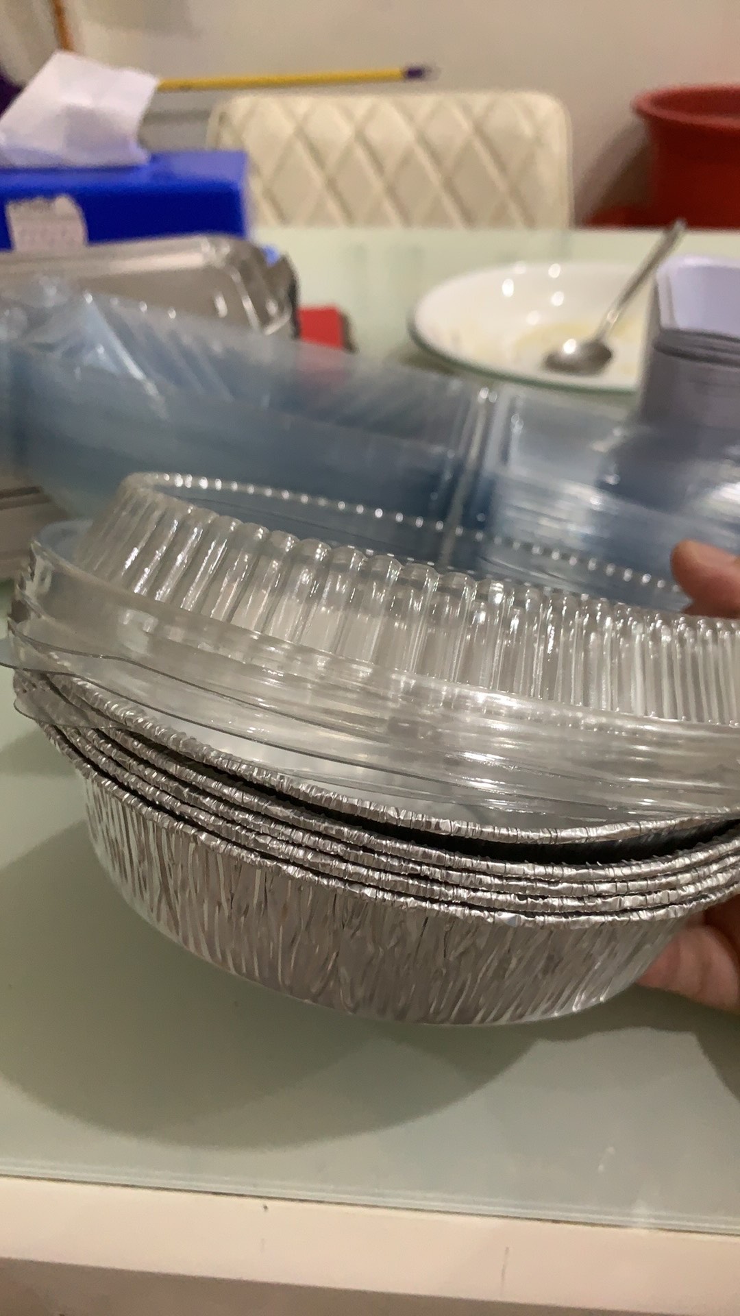 Cup Wadah Aluminium Rx 725+tutup Foil Bulat Diameter 18cm (10pc)