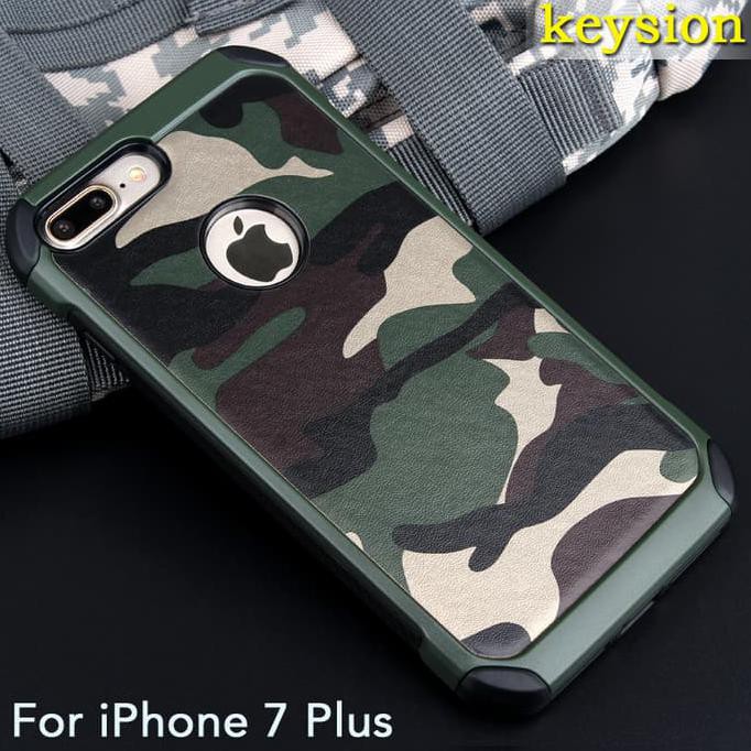 NEW CASE ARMY IPHONE 7+ 7 PLUS SOFTCASE+HARDCASE COVER/SLIM/SPIGEN/ARMOR - COKELAT MILENIA