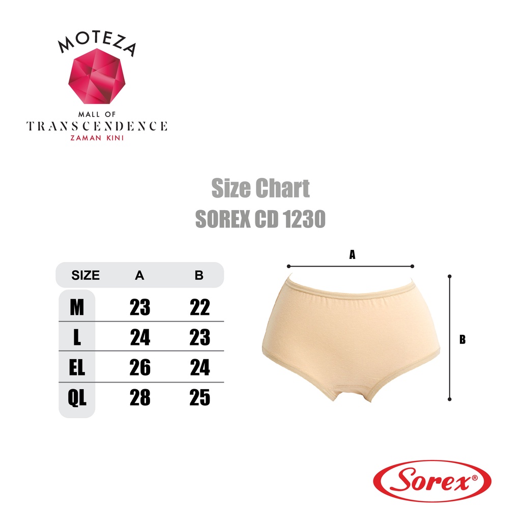 Sorex Celana Dalam Wanita - CD 1230 - Midi Panty - Comfort Fit - M - XXL