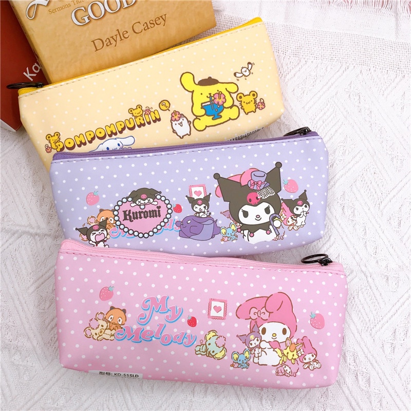 Pencil Case kotak pensil pouch Snoopy Donald Duck Monster Inc. Pooh Garfield My Melody Pompompurin Kuromi