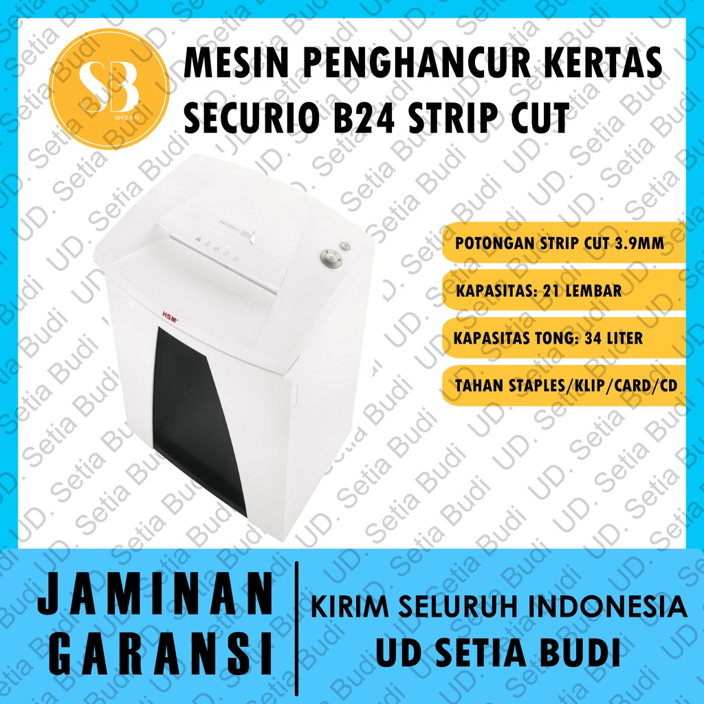 Mesin Penghancur Kertas Securio B24 Strip Cut 3.9 mm