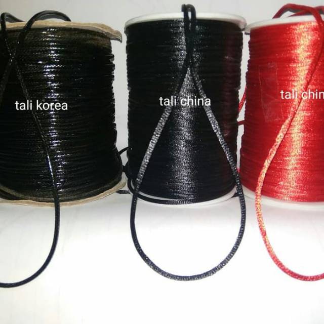 Tali kalung korea hitam import high quality tali kalung serut hitam bagus