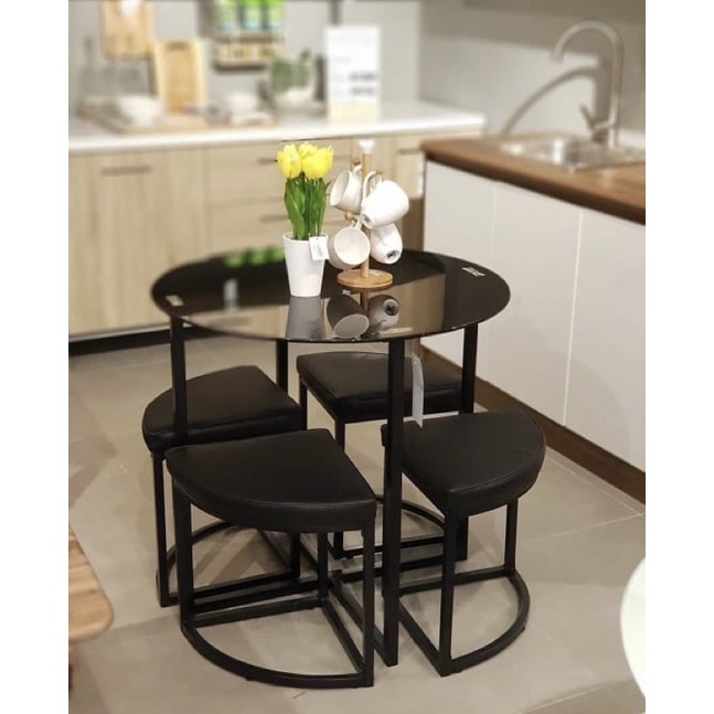 [GRATIS ONGKIR] Zeus Meja Makan Set Informa, Meja Makan Minimalis