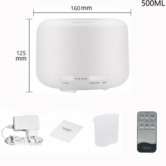Humidifier Diffuser Aromaterapy 500 Ml Free Oil-Putih - 500 Ml Murah