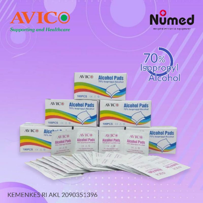 Avico Alcohol Pads isi 100 Tissue Alkohol Kapas Alkohol Avico isi 100 Pc