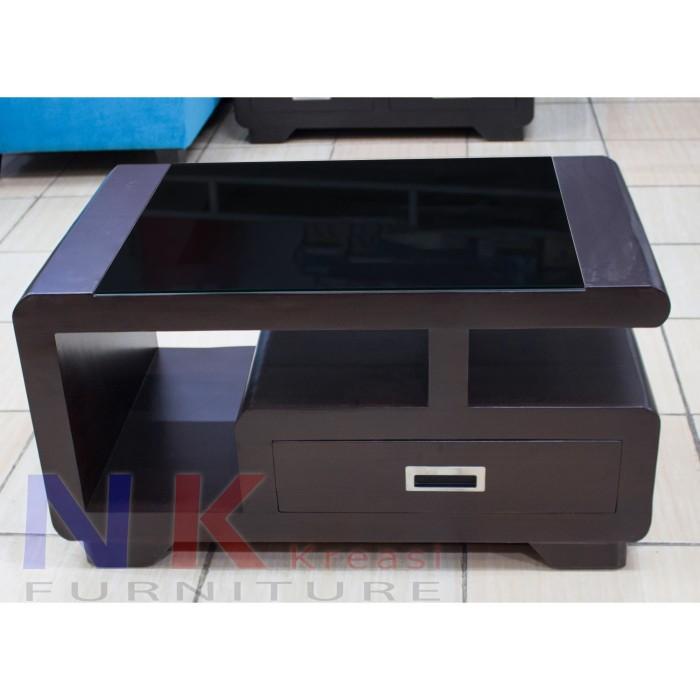 Meja Tamu Meja Tamu Kayu Kerang Leter G Mewah- Kaca Riben