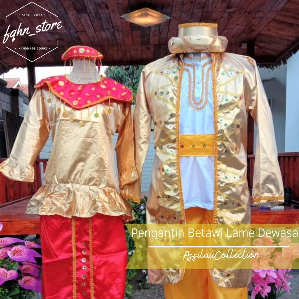 Baju Adat Dewasa Pengantin Betawi Lame satuan (Laki/Cewek)