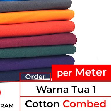 ♗ Kain kaos bahan kaos katun cotton combed 24s & 30s - wrn tua per meter - Abu Tua, 30s ✰