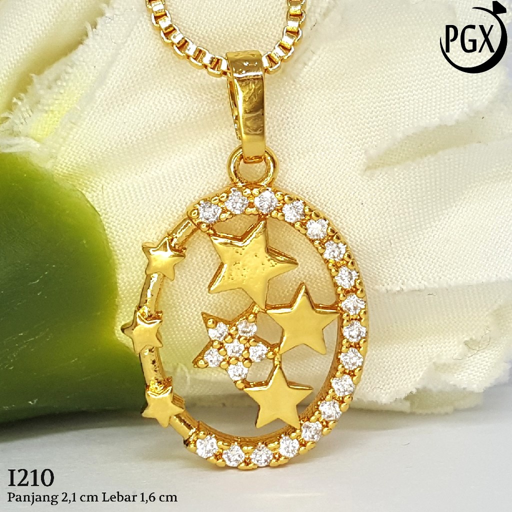 PGX Liontin Kalung Xuping Wanita Perhiasan Lapis Emas Aksesoris Fashion - I210