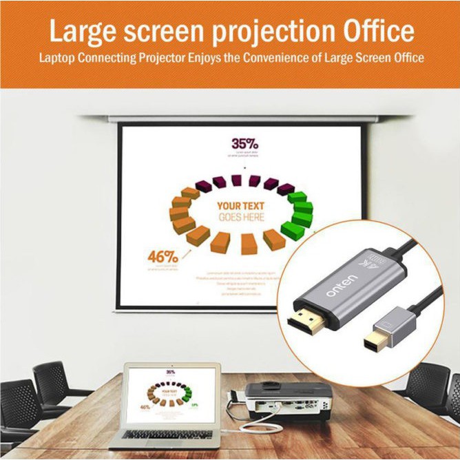 ONTEN OTN-5130B - MiniDisplay MiniDP to 4K HDMI Cable - Thunderbolt 2 Compatible